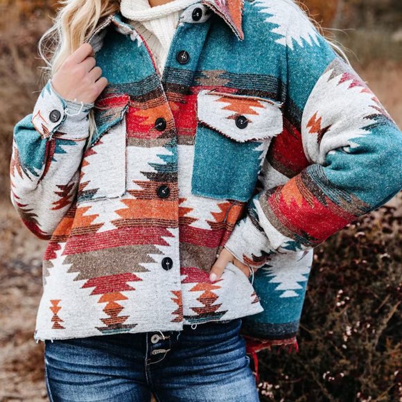 ZION DISTRESSED BUTTON DOWN SHACKET - RUST - Picture 4 of 10